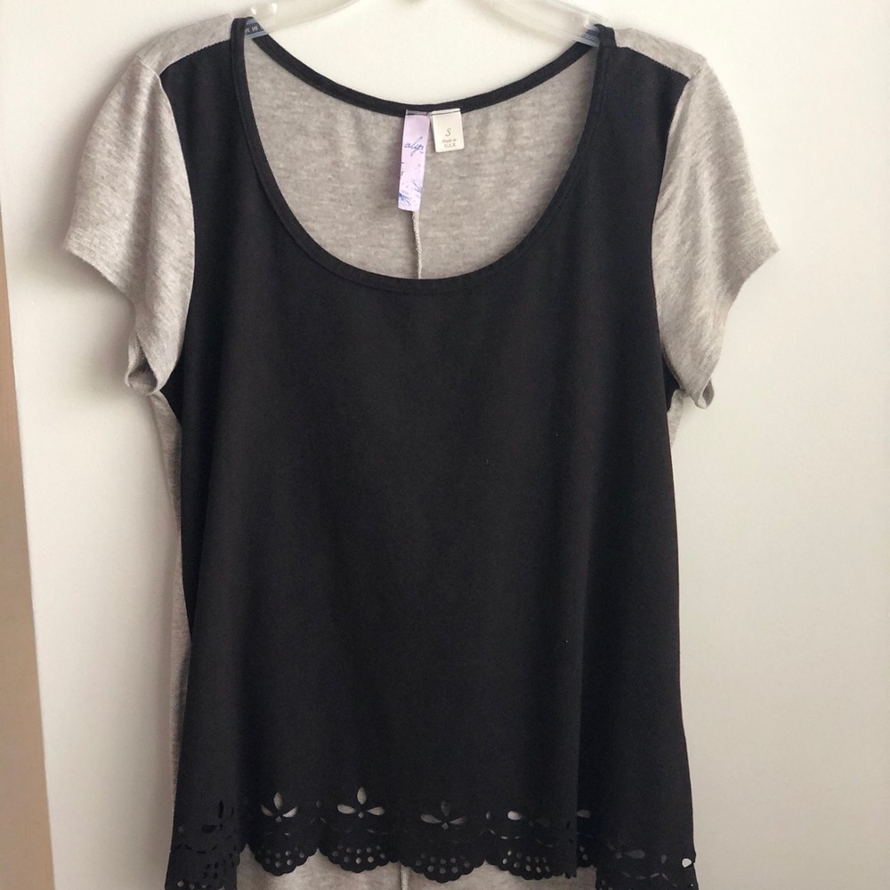 Black and grey blouse